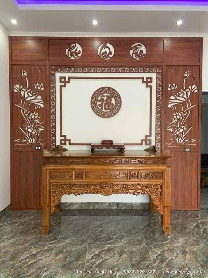 Bàn thờ chung cư 127x61x127 gỗ sồi - Bàn Thờ Chung Cư